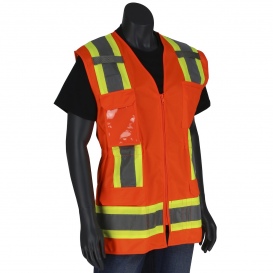 PIP 302-0512 Type R Class 2 Women\'s Solid Front Surveyor Safety Vest - Orange