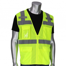 PIP 302-0750 Type R Class 2 Mesh Surveyor Safety Vest - Yellow/Lime