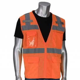 PIP 302-0750 Type R Class 2 Mesh Surveyor Safety Vest - Orange