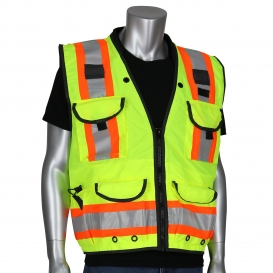 PIP 302-0900 Type R Class 2 Two-Tone Ripstop Surveyor Safety Vest - Yellow/Lime