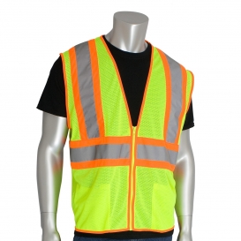 PIP 302-MV Economy Type R Class 2 Two-Tone Mesh Safety Vest - Yellow/Lime