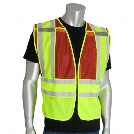 PIP 302-PSV ANSI Type P Class 2 Public Safety Vest - Yellow/Red