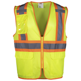 PIP 302-V210 Type R Class 2 Two-Tone Mesh Safety Vest - Yellow/Lime