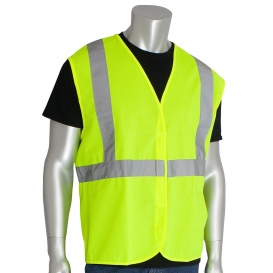 PIP 302-WCENG Economy Type R Class 2 Solid Safety Vest - Yellow/Lime