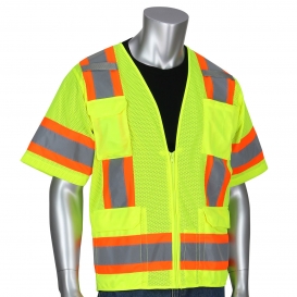 PIP 303-0500M Type R Class 3 Two-Tone Mesh Surveyor Safety Vest - Yellow/Lime
