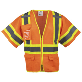PIP 303-V310 Type R Class 3 Two-Tone Mesh Safety Vest - Orange