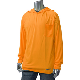 PIP 310-1320 Non-ANSI Quick Dry Hooded Long Sleeve T-Shirt - Orange