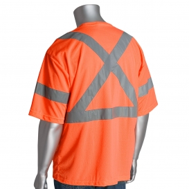 B-Seen Crew Neck T-Shirt Hi Vis Visibility Safety Polyester Pocket Railway 