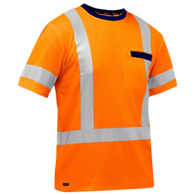 PIP 313M1118H Bisley Type R Class 3 Short Sleeve Safety Shirt - Orange