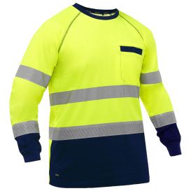 PIP 313M6118T Bisley Type R Class 3 Long Sleeve Safety Shirt - Yellow/Navy