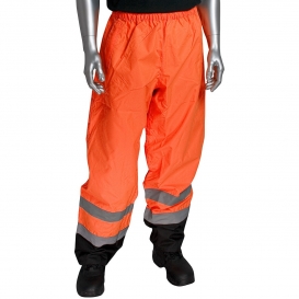 PIP 318-1757 Class E Black Bottom Safety Pants - Orange