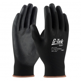 Economy PU Coated Work Gloves, Black, Small, Dozen - Office