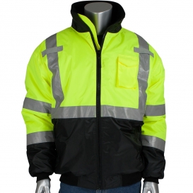 thumbnail image 2 of TuGlow Class 3 High Visibility Waterproof Bomber Jacket - Blue, 5 Pockets 2 of 5