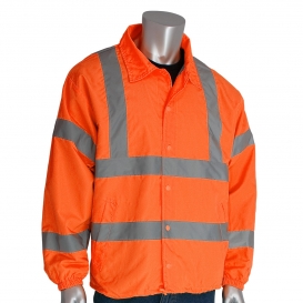 Hi Vis UNISEX Orange 100% Cotton BOMBER Night Warm 'X' Cross-Back Jacket 3759 