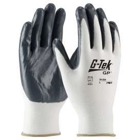 Tucker Safety FlexTech White Knit Work Gloves with Grey Nitrile Palm - Extra Large