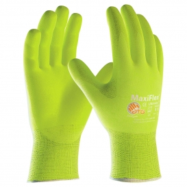 PIP 34-874FY MaxiFlex Ultimate Hi-Vis Seamless Knit Nylon/Lycra Gloves with Nitrile Coated Palm & Fingers