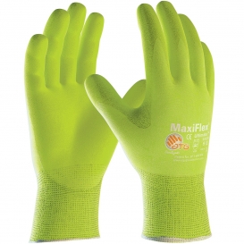 PIP 34-874FY MaxiFlex Ultimate Hi-Vis Seamless Knit Nylon/Lycra Gloves with Nitrile Coated Palm & Fingers