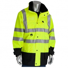PIP 343-1756 Type R Class 3 7-in-1 All Conditions Winter Coat - Yellow/Lime