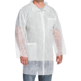 PIP 3514 Standard Weight SBP Lab Coat - 20GSM - White