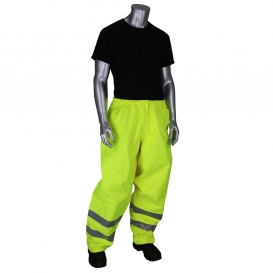 PIP 353-2002 VizPLUS Class E Waterproof Rain Pants - Yellow/Lime