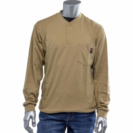 PIP 385-FRHN AR/FR Dual Certified Long Sleeve Henley Shirt - 10.6 cal/cm2