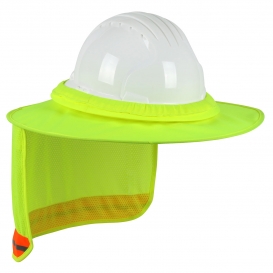 PIP 396-851FR EZ-Cool FR Treated Full Brim Hard Hat Visor with Neck Shade - Hi-Vis Yellow