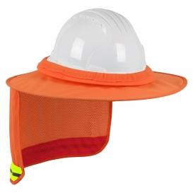 PIP 396-851FR EZ-Cool FR Treated Full Brim Hard Hat Visor with Neck Shade - Hi-Vis Orange