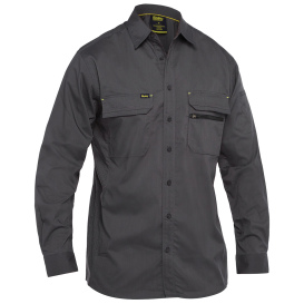 PIP 400M6490 Bisley Long Sleeve Ripstop Work Shirt with X-Airflow - Gray