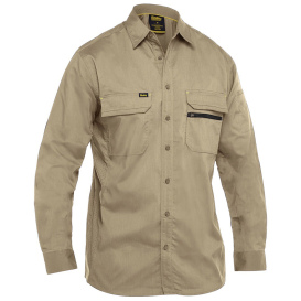 PIP 400M6490 Bisley Long Sleeve Ripstop Work Shirt with X-Airflow - Tan