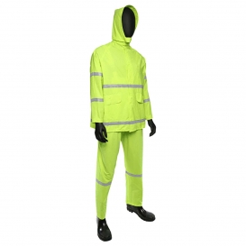 West Chester 2 Piece Rain Suit Jacket Hood Bib Overalls .35mm PVC 5XL 