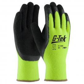 PIP 41-1420 G-Tek Hi-Vis Seamless Knit Acrylic Terry Gloves - Latex Crinkle Grip