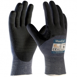 PIP 44-3455 MaxiCut Ultra Seamless Knit Engineered Yarn Gloves - Premium Nitrile Coated MicroFoam Grip on Palm, Fingers, & Knuckles - Micro Dot Palm