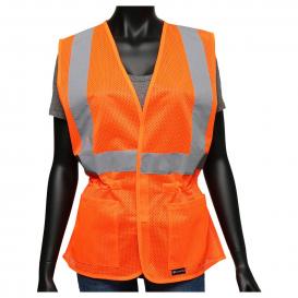 PIP 47207 Viz-Up Type R Class 2 Women\'s Adjustable Contoured Mesh Safety Vest - Orange