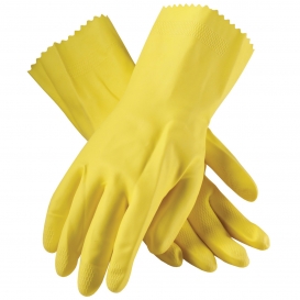 PIP 48-L187Y Assurance Unsupported Latex Gloves - Flock Lined with Honeycomb Grip - 18 Mil