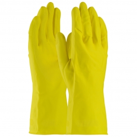 PIP 48-L212Y Assurance Unsupported Latex Gloves - Industrial Flock Lined with Raised Diamond Grip - 21 Mil