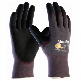 PIP 56-424 MaxiDry Ultra Lightweight Nitrile Gloves - Seamless Knit Nylon/Lycra Liner - Non-Slip Grip