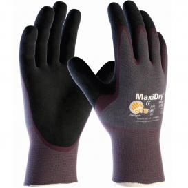 PIP 56-424 MaxiDry Ultra Lightweight Nitrile Gloves - Seamless Knit Nylon/Lycra Liner - Non-Slip Grip on Palm & Fingers