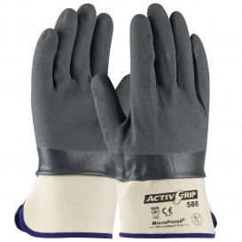 PIP 56-AG588 ActivGrip Nitrile Coated Gloves with Cotton Liner and MicroFinish Grip - Safety Cuff