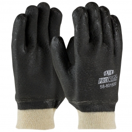PIP 58-8015DD ProCoat PVC Dipped Gloves with Jersey Liner and Rough Acid Finish - Knitwrist