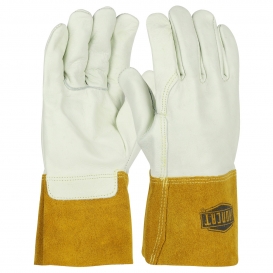 PIP 6010 Ironcat Premium Top Grain Cowhide Leather Mig Welder\'s Gloves w/ Kevlar Stitching - Leather Gauntlet Cuff