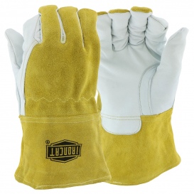 Split Cowhide Leather Back MIG Welding Gloves Medium 12 Pairs West Chester IRONCAT 6143 Premium Grain Goatskin Leather Palm 