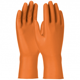 PIP 67-307 Grippaz Engager Extended Use Ambidextrous Nitrile Gloves with Textured Fish Scale Grip - 7 Mil