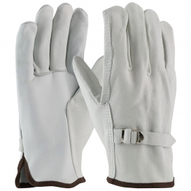 PIP 68-158 Superior Grade Top Grain Cowhide Leather Drivers Gloves with Pull Strap Closure - Straight Thumb
