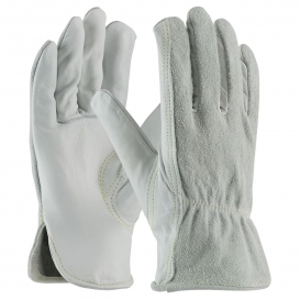 PIP 68-163SB Regular Grade Top Grain Drivers Gloves with Leather Back - Keystone Thumb