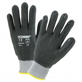 PIP 715SNFTFD West Chester PosiGrip Seamless Knit Nylon Gloves - Nitrile Coated Foam Grip on Full Hand - Dotted Palm