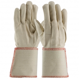 PIP 90-910GA Premium Grade Cotton Canvas Single Palm Gloves - Plasticized Gauntlet Cuff