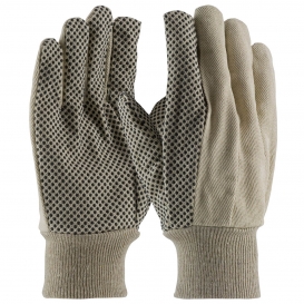 PIP 91-908PDI Economy Grade Cotton Canvas Gloves - PVC Dot Grip on Palm, Thumb and Forefinger - 8 oz