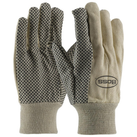 PIP 91-910PD Boss Premium Grade Cotton Canvas Gloves - PVC Dot Grip - 10 oz