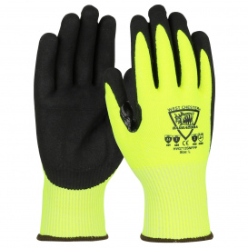 PIP HVG713SNFPP Barracuda Hi-Viz Seamless Knit HPPE Blended Gloves - Nitrile Coated Sandy Grip