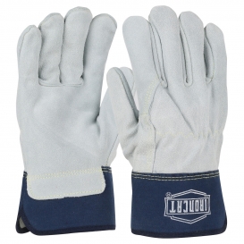 PIP IC6 Ironcat Premium Split Cowhide Leather Gloves w/ Full Leather Back and Aramid Stitching - Rubberized Safety Cuff